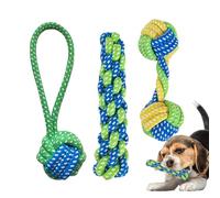 Générique Small Dog Rope Toy, 3 Pack Puppy Tug of War Set, Durable Chewing and Teeth Cleaning Accessory, Indoor Outdoor Playtime Gear for Active Dogs and Training, 3 Pieces