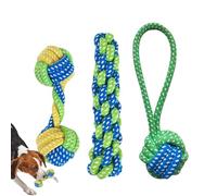 Générique Small Dog Rope Toy, 3 Pack Puppy Tug of War Set, Durable Pet Chew Accessories, 5.91x1.97 inches Bite-Resistant Teeth Cleaning Toys for Indoor and Outdoor Play