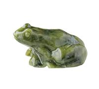 Générique Small Frog Figurine - Jade 4x5x2cm | Hand Carved Frog Statue, Mini Animal Decor for Home Bedroom Meditation Desk Ornament Gift | Spiritual Decor