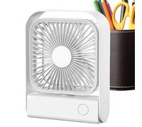 Générique Small Oscillating Fan, 4 Speeds Foldable Handheld Wind Blower, Desk Fans, 90 Degree Oscillating Foldable Portable Fan for Desktop, Travel, Camping, Bedroom, Dorm, Bedside (White)
