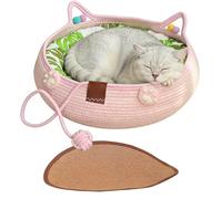 Générique Small Pet Bed - with Cushion Pillow Washable Anti-Slip | Comfortable Cat Bed Indoor Nest - for Kitten Puppy Sleeping Calming Indoor Home Decor Apartment Living Room Balcony