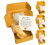 Générique Small Plush Bear, Stuffed Animal Toy, Handmade Present, Pocket Sized with Inspirational Card, Soft Cuddly for Baby Shower, Graduation, Valentines, 1set