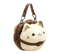 Générique Small Plush Cat Tote Bags, Cute Animal-Shaped Messenger Purse, Adorable Short Trip Handbag, Soft Plush Shoulder Bag for Daily Use, Travel, Commuting and Easy Errands