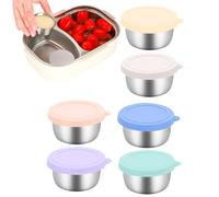 Générique Small Sauce Containers, Salad Dressing Cups, Reusable Leakproof Dipping Cups with Secure Lids 6 Pieces, Travel Solution for School, Picnic, Party, Meal Prep, Lunch Kit
