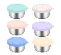 Générique Small Sauce Cups - Condiment Container for Easy Serving | Stainless Steel with Reusable Design, 6 Pieces Dipping Bowls, Meal Prep Accessories for Travel Barbecue Picnic Offices Party
