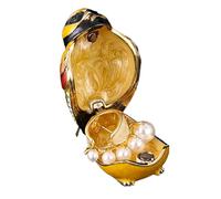Générique Small Trinket Box - Bird Trinket Box | Pet Shape Enamel Jewelry Case | Earring Organizer With Rhinestone | Ideal For Women Girls Necklace Ring Earrings Storage Home Dresser Display