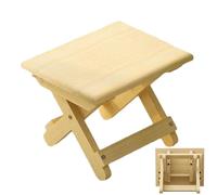 Générique Small Wooden Stool - Wooden 24x20x20cm | Folding Camping Stool | Environmental Friendly Anti-Scratch No Paint Waterproof Chair for Hiking Backpacking Outdoor Travel Picnic Fishing