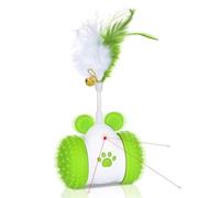 Générique Smart Cat Toy, Interactive Pet Toy, Automatic Rolling Teaser with Feather and Bell, Rechargeable for Indoor Playtime Training, ABS Material, 2000mAh, Type-C Charging