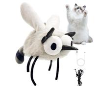 Générique Smart Flapping Butterfly Cat Toy | Electric Motion Teaser | Motion Sensor Wings, Soft Plush Fabric, USB Rechargeable, Doorway Hanging Rope, for Indoor Play & Pouncing