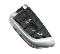 Générique Smart Key Shell Car Remote Key Case Fob Cover Blank Auto Key, pour BMW 1/2/7 Series X1 X5 X6 X5M X6M, 4 Boutons