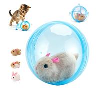 Générique Smart Rolling Ball Cat Toy - Realistic Animal Automatic Moving Pet Ball - Glow in The Dark Interactive 360° Rotating Spin Chasing Toy for Cats & Kittens (Blue, Brown Mouse)