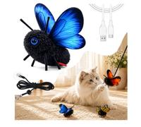 Générique Smart Sensing Flapping Butterfly Toy Interactive Cat, Type-C Rechargeable，Blue