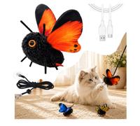 Générique Smart Sensing Flapping Butterfly Toy Interactive Cat, Type-C Rechargeable，Orange