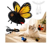 Générique Smart Sensing Flapping Butterfly Toy Interactive Cat, Type-C Rechargeable，Yellow