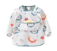 Générique Smock Bib, Soft Sleeved Adjustable Weaning Smock for Kids 6-36 Months, Full Sleeve Eating Shirt Bibs for Girls Boys Children, Preschool Mealtime Protection and Easy Cleaning