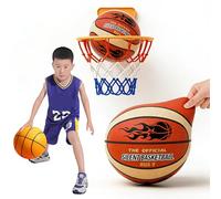 Générique Smooth Ball Basket avec Panier de Tir Offert, Ballon de Basket Silencieux Taille 7 et 5, Silent Basketball avec Noyau en Mousse Haute Densité pour Rebond Ultra Silencieux (C, Taille 7)