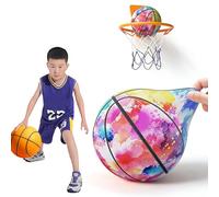 Générique Smooth Ball Basket avec Panier de Tir Offert, Ballon de Basket Silencieux Taille 7 et 5, Silent Basketball avec Noyau en Mousse Haute Densité pour Rebond Ultra Silencieux (D, Taille 5)