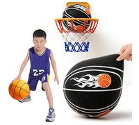 Générique Smooth Ball Basket avec Panier de Tir Offert, Ballon de Basket Silencieux Taille 7 et 5, Silent Basketball avec Noyau en Mousse Haute Densité pour Rebond Ultra Silencieux (B, Taille 5)