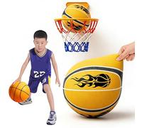 Générique Smooth Ball Basket avec Panier de Tir Offert, Ballon de Basket Silencieux Taille 7 et 5, Silent Basketball avec Noyau en Mousse Haute Densité pour Rebond Ultra Silencieux (A, Taille 7)
