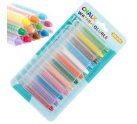 Générique Smooth Writing Chalk - Dustless Crayons for Classroom Playroom School | Titanium Dioxide with Abs Material, 12 Color Washable Set, Indoor and Outdoor Blackboard, Whiteboard, Drawing Tool
