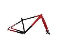 Générique SN05 27.5ER Cadre de vélo Neige Semi-Rigide entièrement en Carbone Inclus/Pas Fourche Avant 197mm arrière 150mm(Red Black,16 inch)