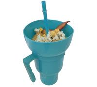 Générique Snack And Drink Cup - 2-in-1 Reusable Travel Snack And Drink Cup For Adults | Leakproof Food Holder Drinking Container For Chips Candy Fruit Dessert Popcorn Juice Milk Tea Party Outdoor