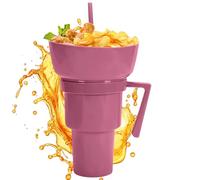 Générique Snack And Drink Cup, Travel Beverage Container, Compartment Tumbler, 11.42x4.72 inches Leakproof Food Holder, Organizer For Popcorn Candy Chips Dessert Fruit Milk Tea Outdoor