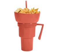 Générique Snack And Drink Cup, Travel Beverage Container, Compartment Tumbler, 11.42x4.72 inches Leakproof Food Holder, Organizer For Popcorn Candy Chips Dessert Fruit Milk Tea Outdoor
