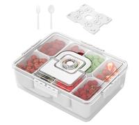 Générique Snack Box, Cooling Travel Charcuterie Box, Lid Reusable Divided Compartments, Organizer Serving Tray for Students, Candy, Fruits, School, Picnic, Hiking, and Road Trip