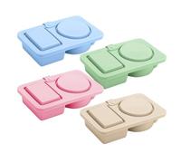 Générique Snack Containers, Food Box, 5.91x3.74x1.57in Prep Organizer, Reusable Design, Double Compartment for Sauce, Salad, Dressing, Storage, Silicone, Snackle, Lids, Meal, Portions