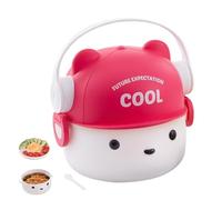Générique Snack Containers, Sandwich Containers, 6.4x1.36x5.98 Inches Cute Bear Double Layer 800ml, Food Bowls for Meal Prep, Healthy Eating, Travel, Work, Salad and Daycare