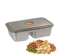 Générique Snack Containers, Stainless Steel, Silver Food Box, Two Dividers, Leakproof Design, Portable Size for Fridge, Meal Prep, Kitchen Work, Travel Gym, Picnic Hiking, Daycare School, Outdoor Use