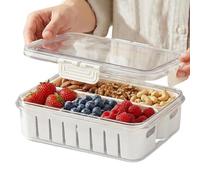 Générique Snack Pack Containers - 24x17cm, Fruit Veggie Box, Travel Snack Box | Portable Food Storage With Lids For Pantry, Work, Picnic, Camping, Travel, Office, School, Refrigerator