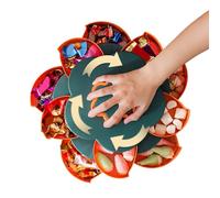 Générique Snack Serving Tray - Double Layer Flower Shape Container - Rotating Nut Candy Serving Container,for Home Picnic Party Appetizers Nut Candy Dips