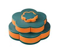 Générique Snack Tray - Double Layer Flower Shape Candy Storage | Rotating Snack Box | 2-Tier Detachable Serving Dish with Lid, for Nut Candy Dips Party Appetizers Home Picnic, Rotating Design