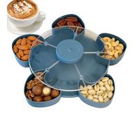 Générique Snack Tray with Lid - Divided Snack Container with Base | Turntable Party Appetizer Tray for Fruits Dipping Sauce Storage Box for Dining Table Travel Picnic