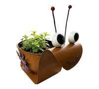 Générique Snail Planter Metal Garden Decor, Rustic Whimsical Flower Pot