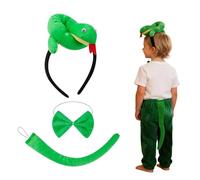 Générique Snake Cosplay Costume Set - Snake Headband, Bow Tie & Tail 3-Piece Kit | Animal Fancy Dress For Kids & Adults | Ideal For World Book Day, Halloween, Jungle Theme Parties & School Plays