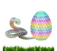 Générique Snake imprimé en 3D, Animaux imprimés en 3D, œuf de Serpent avec Serpent à l'intérieur | Snake Mobile réaliste imprimé en 3D avec œuf - Animaux articulés Décoration de la Figure