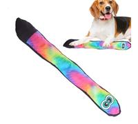 Générique Snakes Dog Toy, Puppy Toys with Squeakers at The Tail, Plush, PP Cotton Blue Rainbow Squeaky Pet Snake Toy, Long Dogs Toys for Large and Small Breeds, 24.8x3.54 inches