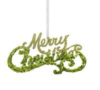 Générique Snowflake Ornaments - 3D Lightweight Glitter Pendant | Festive Green Christmas Decor with Durabled Shiny Detailing, Decoration for Indoor Home Living Room Wall Window Shelf Table Holiday