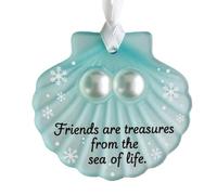 Générique Snowflake Ornaments For Christmas Tree - Festive Charm Winter Friendship Ornament For Holiday Decor | Sea Glass Material With Hanging Feature, Snowflake Christmas Tree Decorations