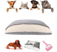 Générique Snuggle Burrow Bed, Cozy Hooded Pet Bed,Dachshund Beds with Removable Hood for Pets Under 50 lbs (Grey, L)