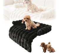 Générique Snuggleloft Couch Bed, Calming Dog Bed Fluffy Plush Pet Sofa Couch Cover, Winter Warm Plush Pets Beds Mat Dog Mat Cat Beds, Fluffy & Cozy Winter Thickened Pet Mats,Non-Slip (Black)