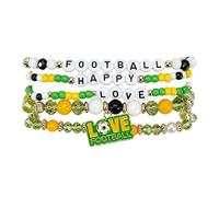 Générique Soccer Beaded Bracelets - Unisex Sports Charm Jewelry Set, Game Day Fan Accessories for Parents, Coaches and Players, Team Spirit Wristbands for Matches and Sports Events