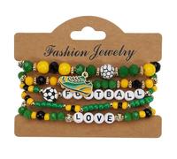 Générique Soccer Beaded - Stretch Bracelets Unisex Sports | Charm Jewelry Elastic Fan Wristbands Team Spirit Accessory for Players, Coaches, Parents, School Matches, Games, Training Support