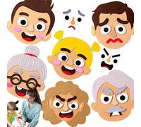 Générique Social Emotional Learning Toy - Social Emotional Making Faces Kit, Multiplayer Game Felt Emoticon Kit for Park, Car, Outdoors, Home, School