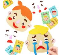 Générique Social Emotional Learning Toy - Social Emotional Making Faces Kit, Multiplayer Game Felt Emoticon Kit for Park, Car, Outdoors, Home, School
