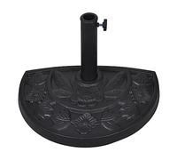 Générique Socle de Parasol Demi-Rond Résine,Maison & Jardin,Pelouses & Jardins,Vie en extérieur,Accessoires pour parasols & voiles d'ombrage,Supports pour parasols,Noir,9.5KG,40820