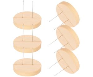 Générique Socle Poupée en Bois et Métal, Présentoir à Poupées à Double Aiguille, Lot de 6 Set de Set, Montage Diy, pour Figurines et Feutrage